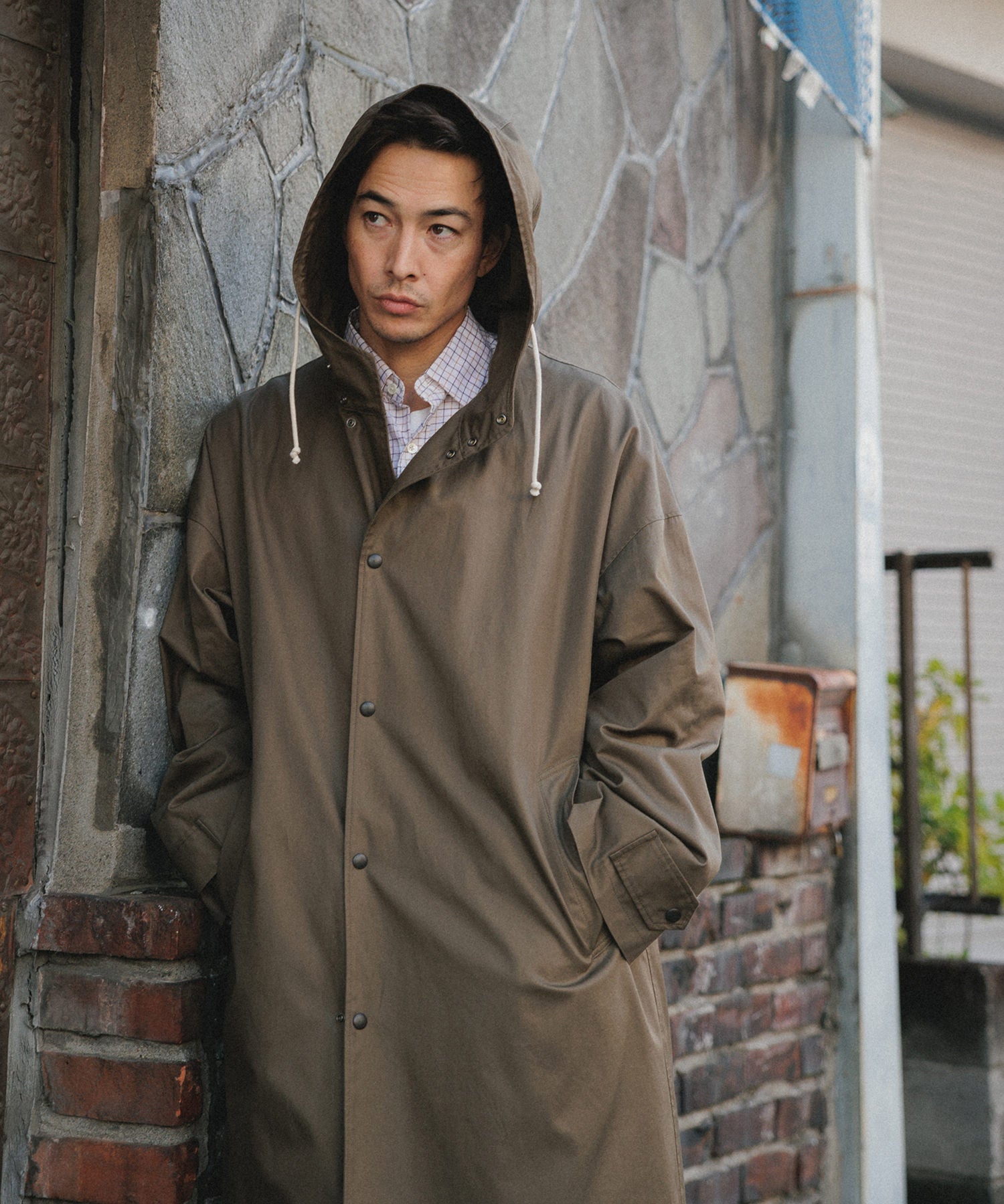 WILD LIFE TAILOR】コットン ギャバ オーバーサイズ フードコート