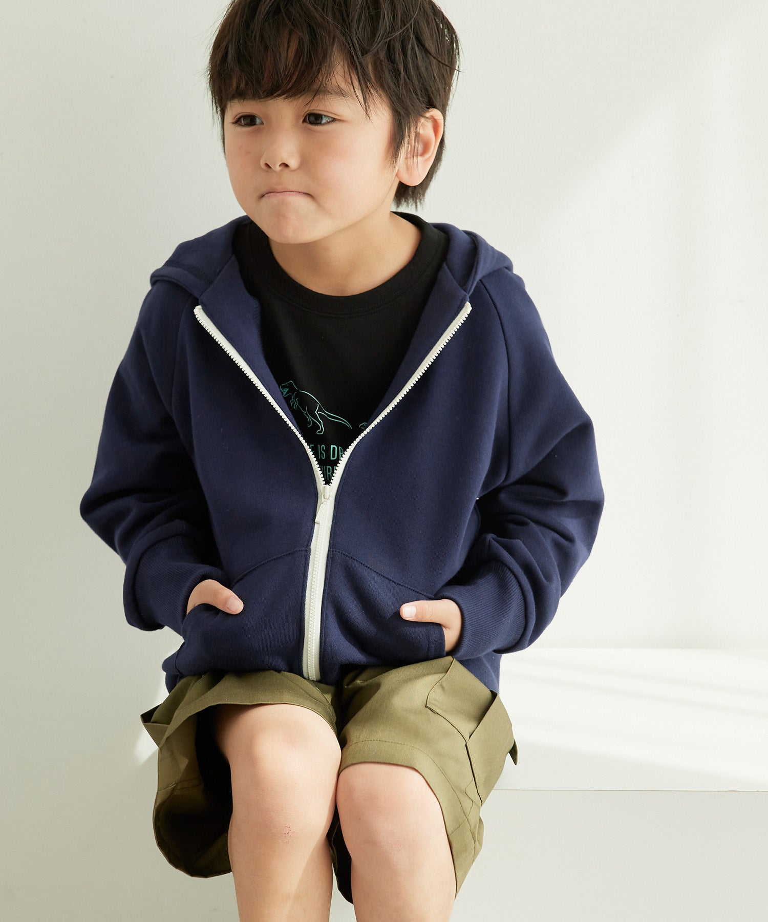 KIDS】UNISEXロゴ刺繍入りオーバーサイズZIPフーディー ｜ ROPE 