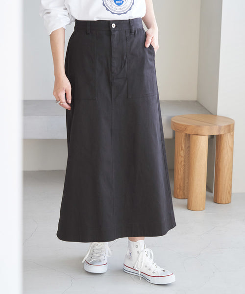 ROPÉ PICNIC R / 綿ストレッチAラインスカート (スカート / スカート
