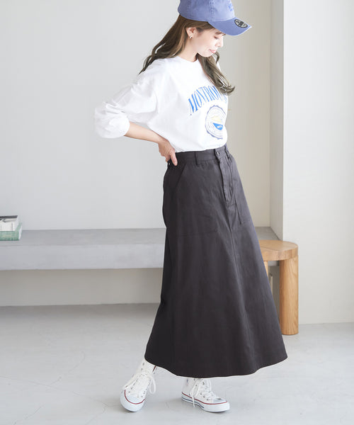 ROPÉ PICNIC R / 綿ストレッチAラインスカート (スカート / スカート