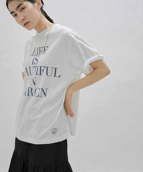 AMERICANA アメリカーナ ロゴTシャツ 別注*NAVY