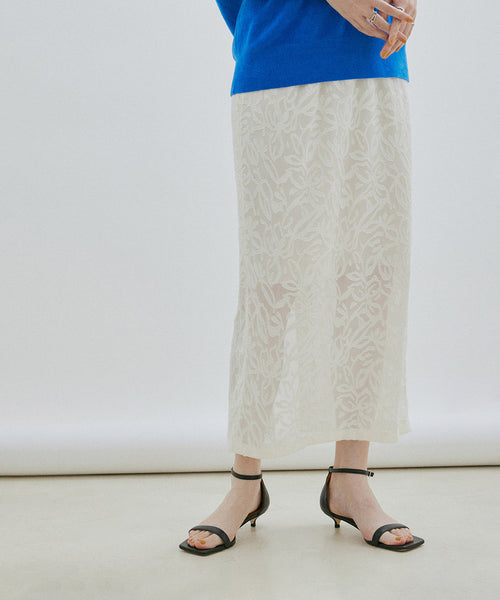 【ENOF】velvet long skirt オフホワイト/Mサイズ