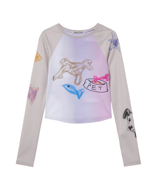 bonjour records / TheOpen Product PET DRAWING RAGLAN TEE (トップス