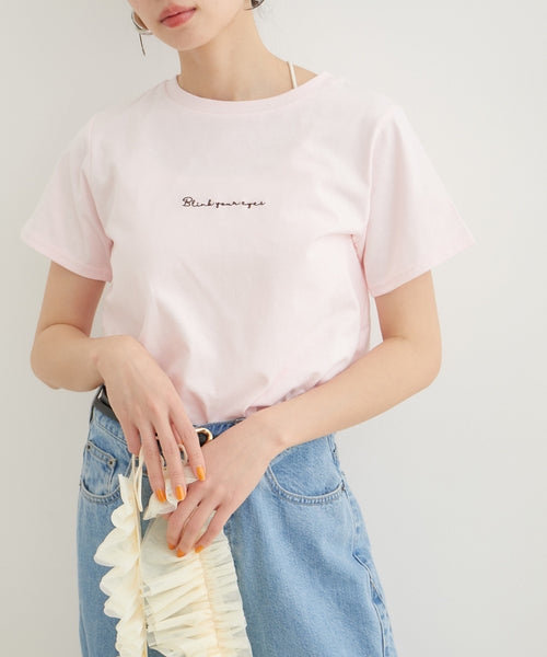 VIS / 【汗染み防止・洗える】フロントロゴ刺繍チビTシャツ (トップス