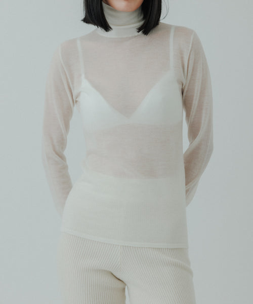 BIOTOP / 【yo BIOTOP】Cashmere sheer turtle top (トップス / ニット