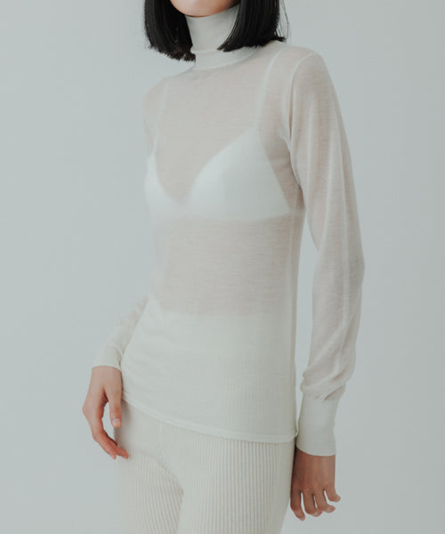 BIOTOP / 【yo BIOTOP】Cashmere sheer turtle top (トップス / ニット