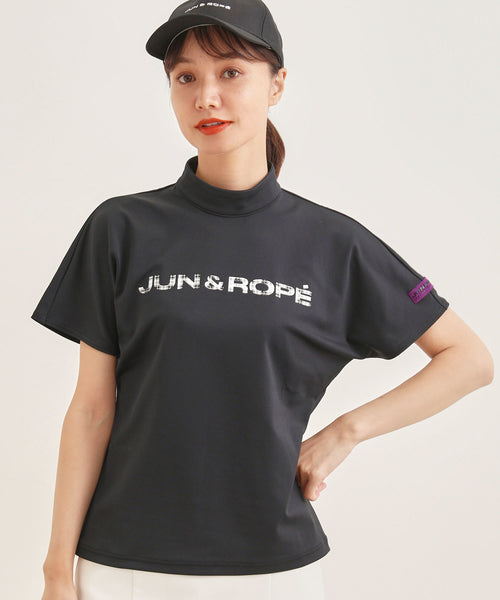 JUN&ROPÉ / 【UV】【接触冷感】リブモック4分袖ロゴゆるトップス