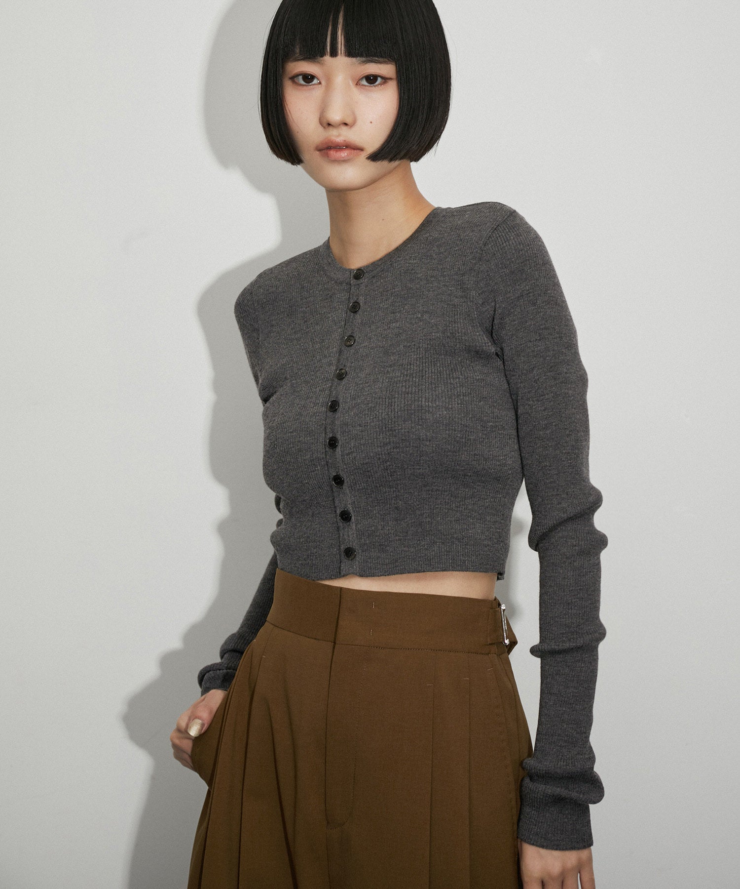 着丈ショート【新品】SUPERFINEWOOLHIGHGAUGERIBKNIT