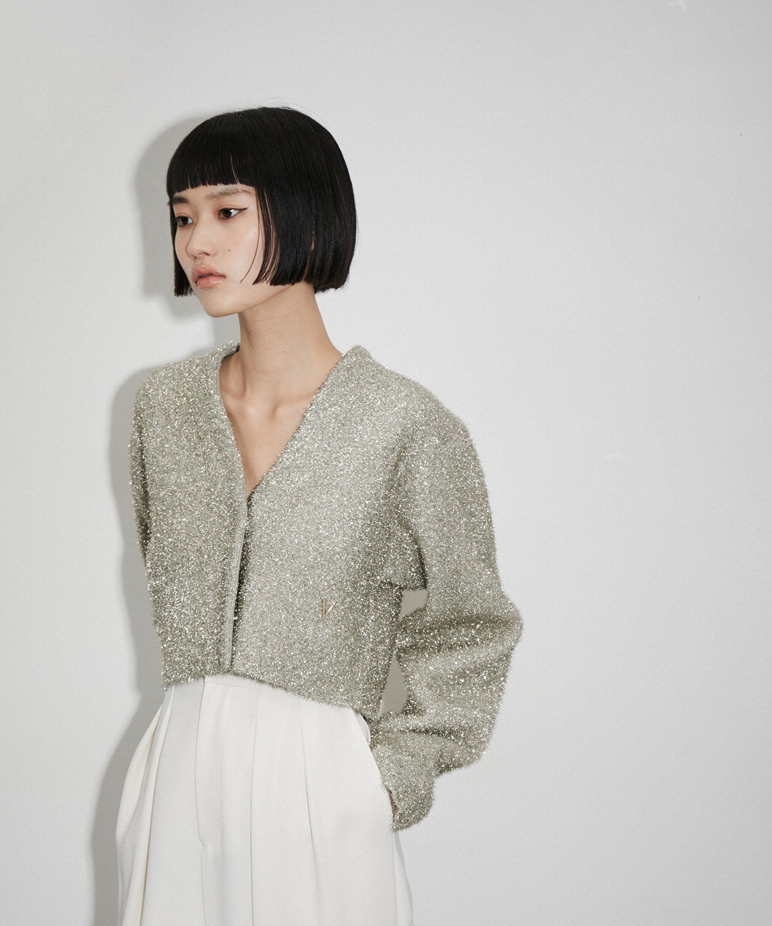 venit for ADAM ET ROPE'】Metallic Shaggy Cardigan ｜ ADAM ET ROPE ...