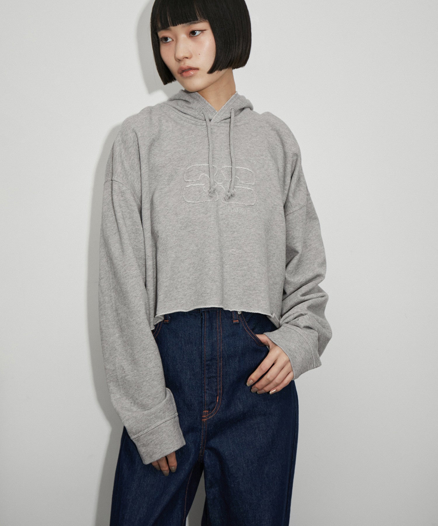 【新品】GANNI Cropped Oversized Hoodie