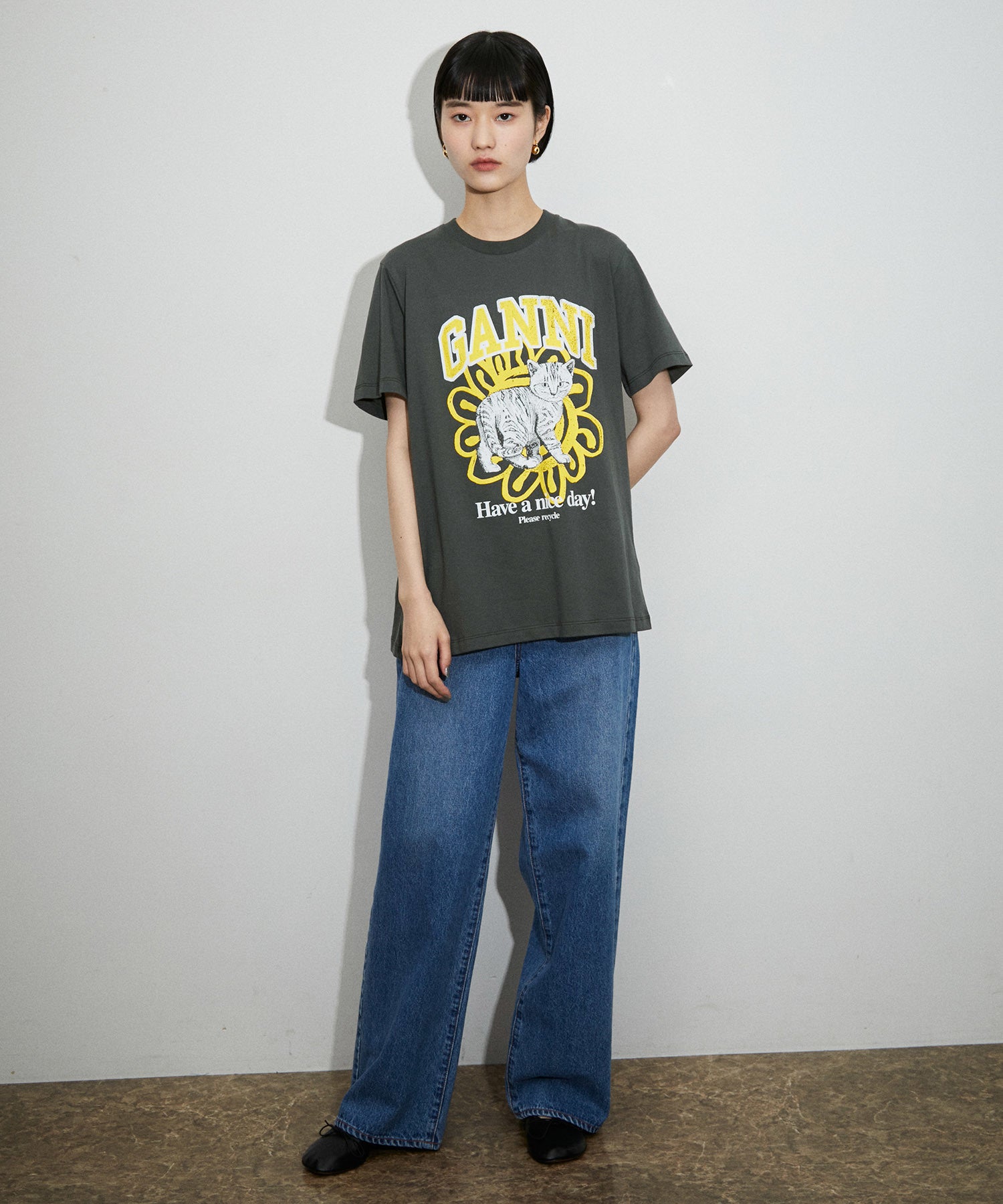 GANNI】Basic Jersey Cat Relaxed T-shirt ｜ ADAM ET ROPE