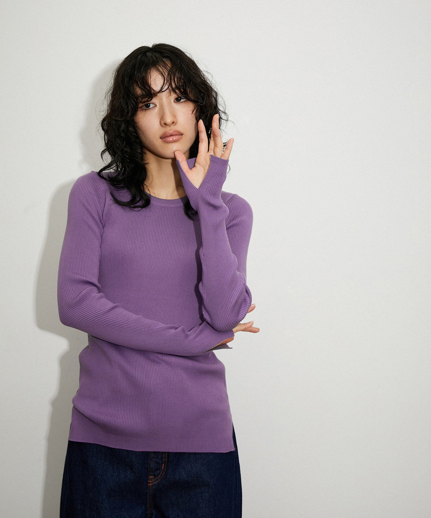 【公式サイト限定】【AURALEE】GIZA HIGH GAUGE RIB KNIT