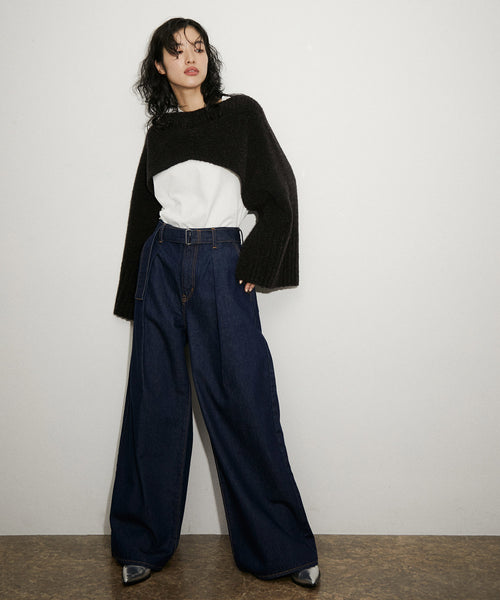 ADAM ET ROPÉ FEMME / 【NEEDBY】MAISON SUPER WIDE WITH BELT (パンツ 