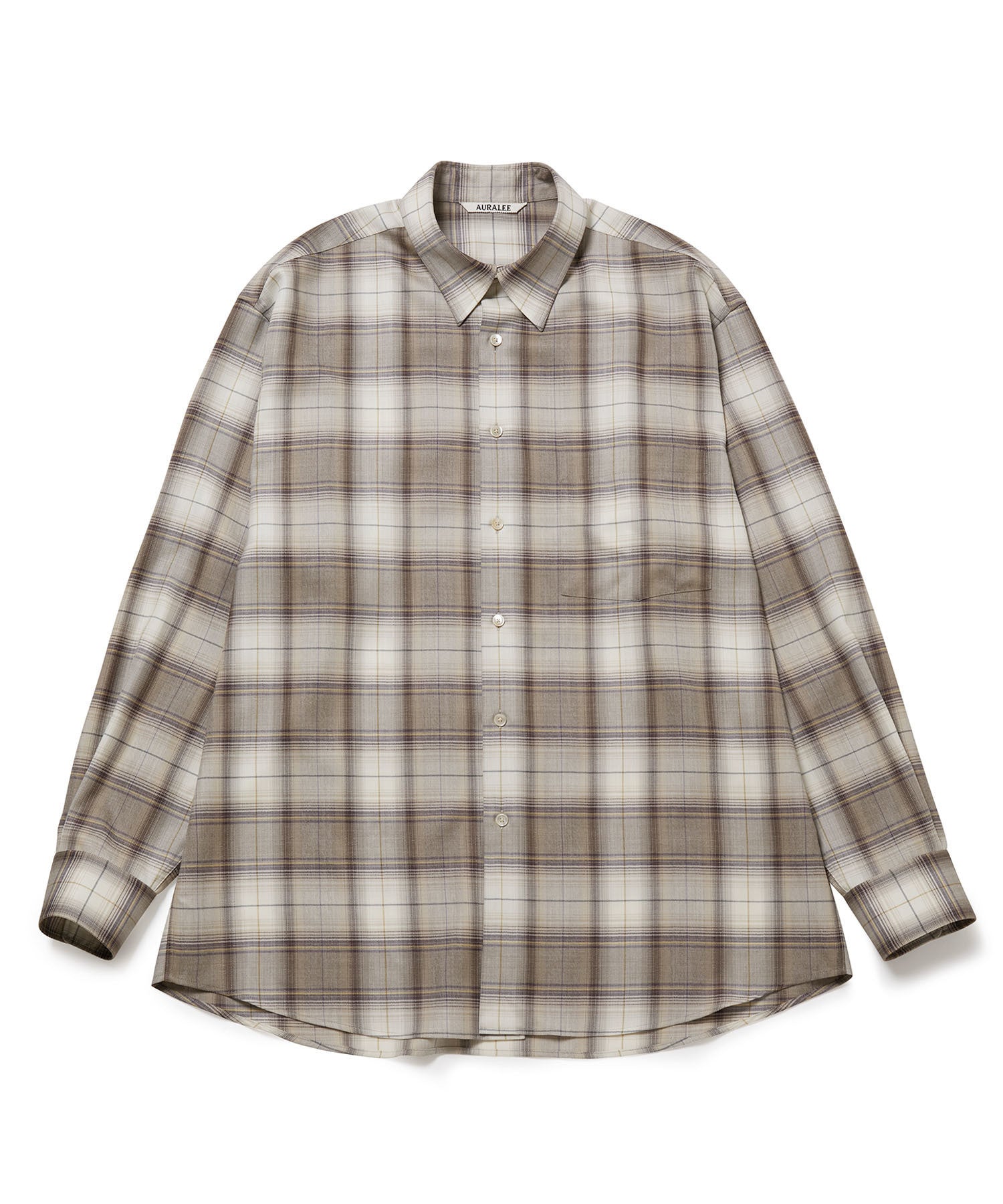 AURALEE SUPER LIGHT WOOL CHECK SHIRTS - www.usftl.com