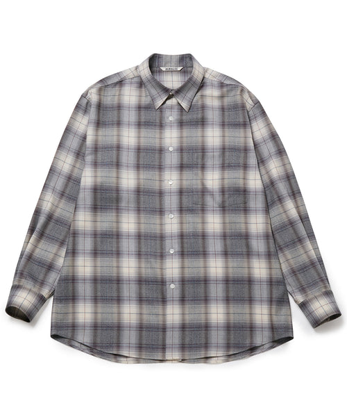 auralee Super Light Wool Check Shirt