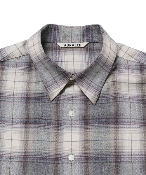 ADAM ET ROPÉ HOMME / 【AURALEE】SUPER LIGHT WOOL CHECK SHIRT