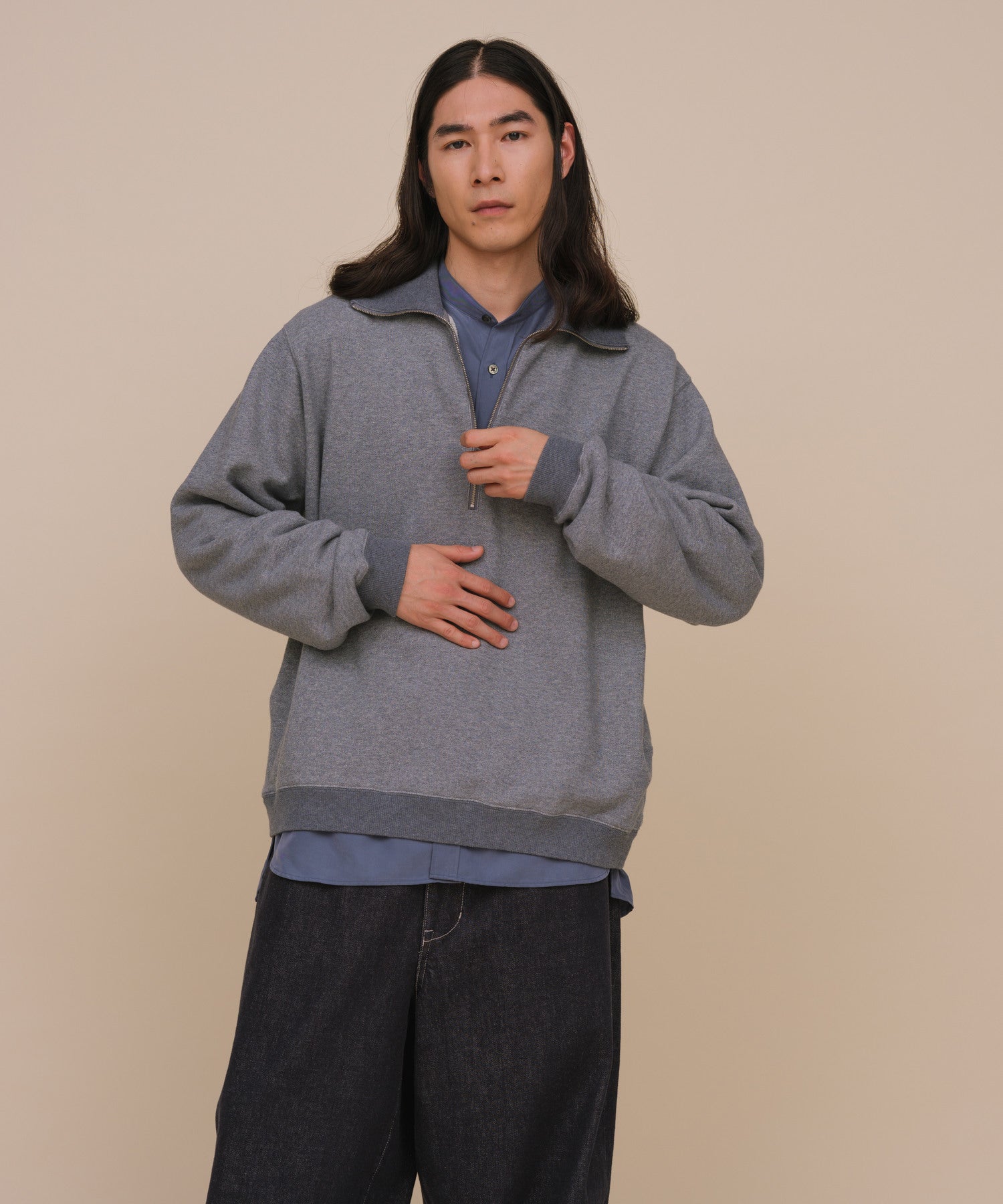 ADAM ET ROPE'【UMBRO】Collared Sweat 黒L