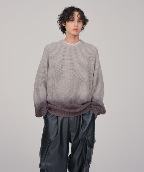 【WEB限定】Dip Dye グラデーション 畦編み ルーズニット / ユニ