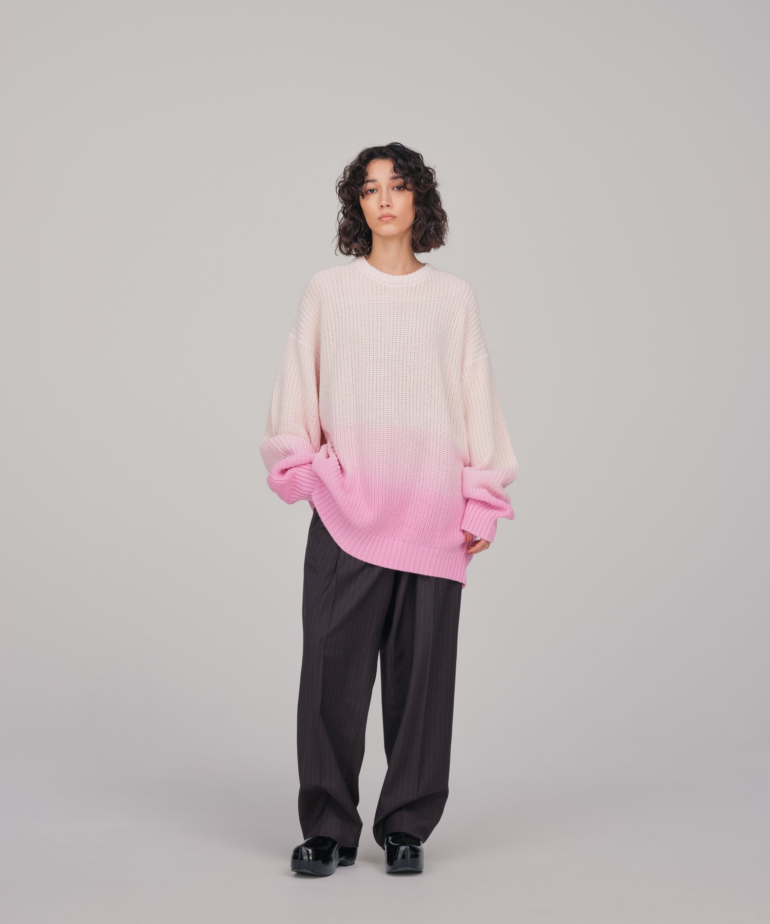 WEB限定】Dip Dye グラデーション 畦編み ルーズニット / ユニセックス