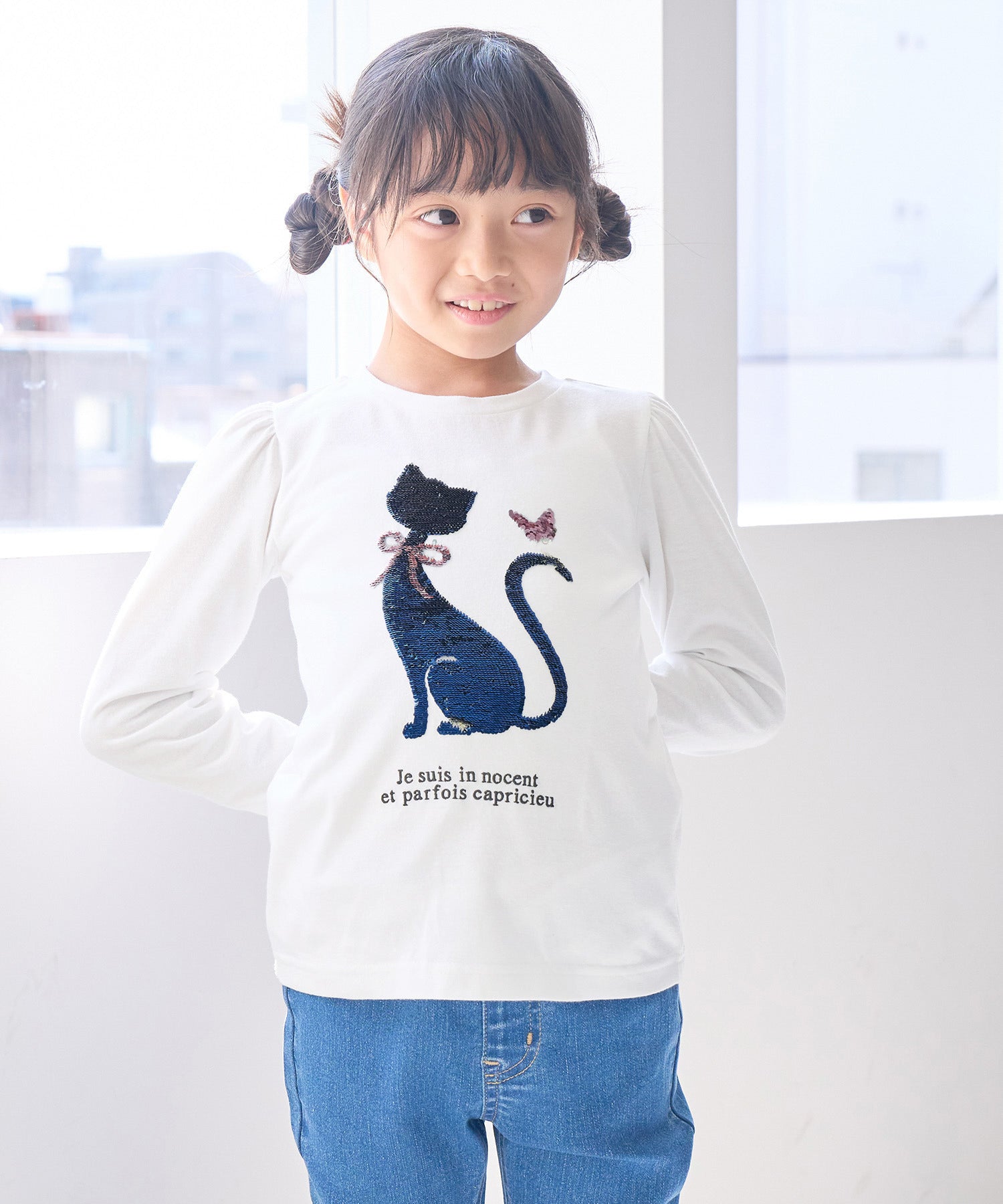 KIDS】ねこスパンコールロングTシャツ ｜ ROPE' PICNIC ロペピクニック