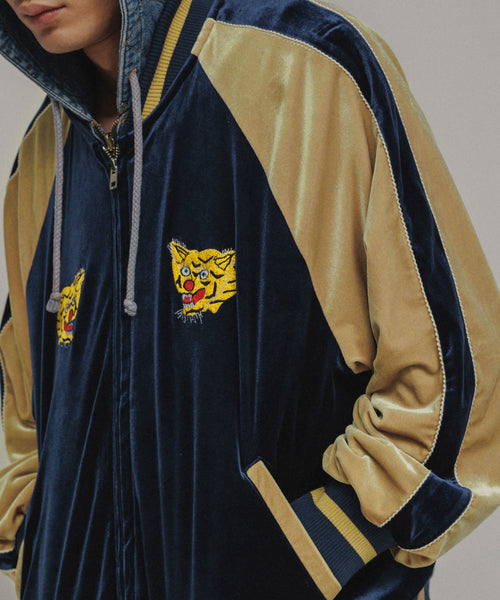 M TO R / ［JACKET］TIGER EMBROIDERY VELOR SOUVENIR JACKET