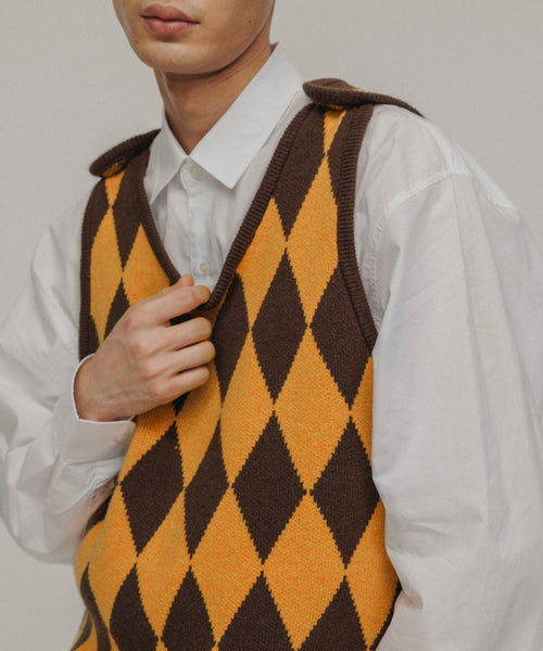 M TO R / ［TOPS］MILITARY MOOD ARGYLE KNIT VEST (トップス / ベスト