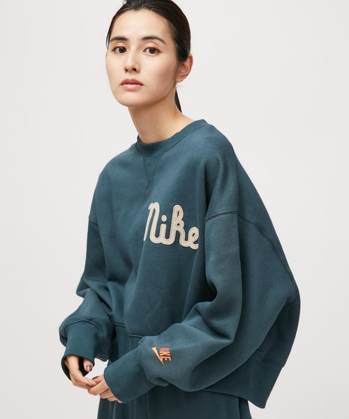 W FLEECE CREW NECK ネイビーL