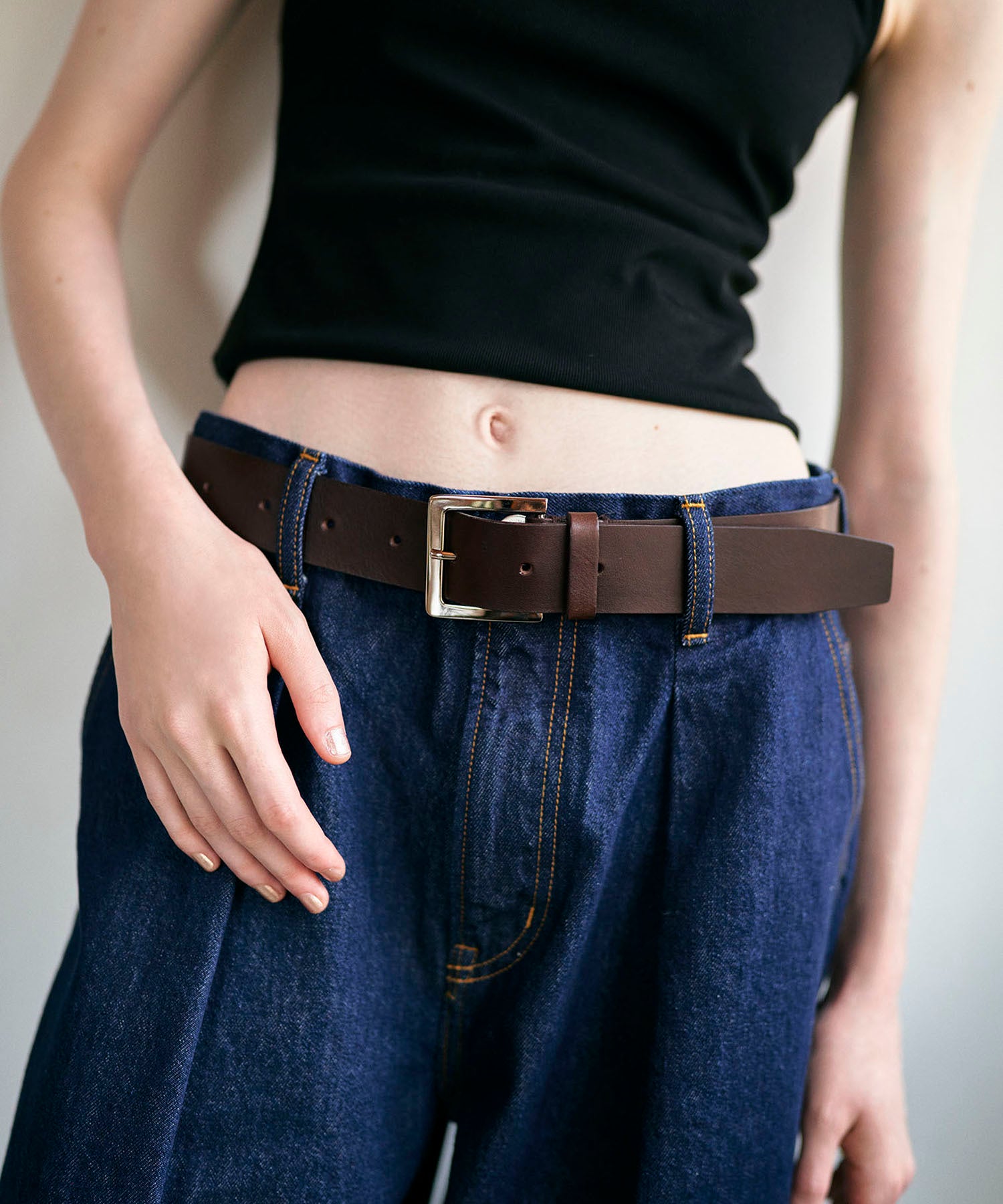 ARTS&SCIENCE  Thin buckle belt カウレザー ベルト