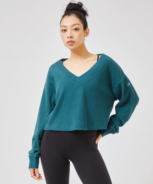 NERGY / 【alo】Muse V-Neck Pullover ミューズ Vネックプルオーバー