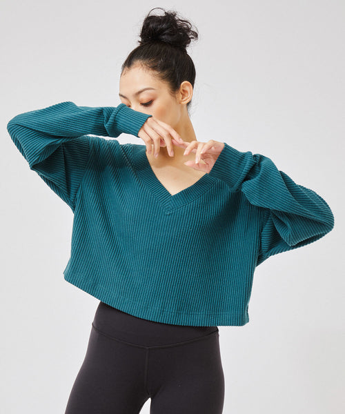 NERGY / 【alo】Muse V-Neck Pullover ミューズ Vネックプルオーバー