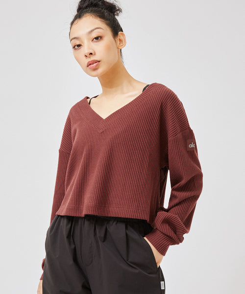 NERGY / 【alo】Muse V-Neck Pullover ミューズ Vネックプルオーバー