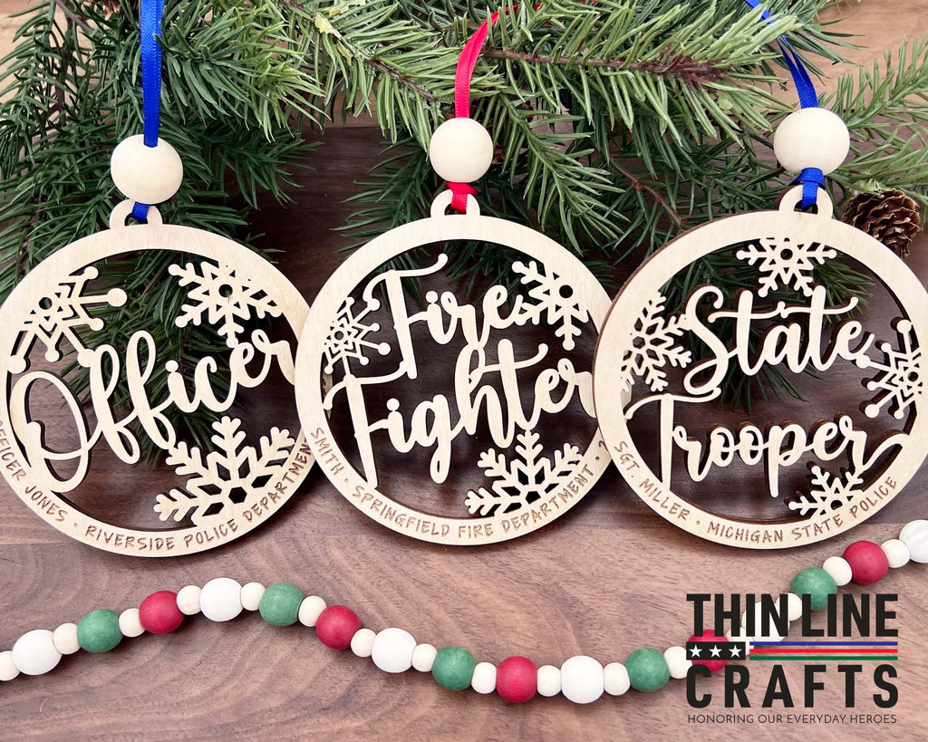Personalized Wood Snowflake Ornament