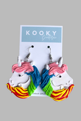 rainbow unicorns earrings