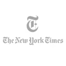 The grayscale logo of The New York Times is displayed.