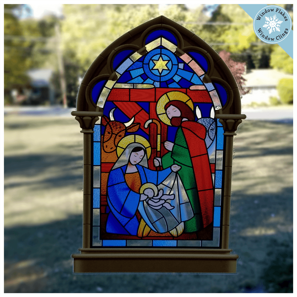 Stained Glass Nativity Scene Christmas Window Cling Window Flakes   NativityStainedGlassWindow Small Life01 1024x1024 