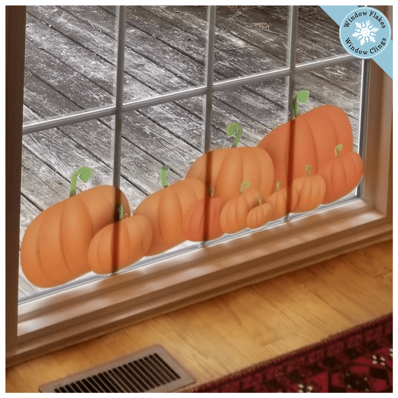 Pumpkins Window Cling Border Thanksgiving Decoration Pumpkin Decal