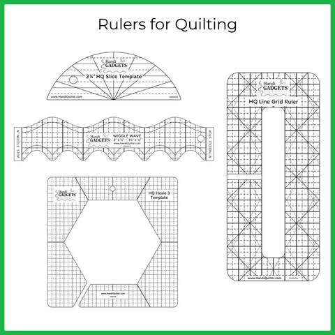 Several examples of machine quilting rulers are shown