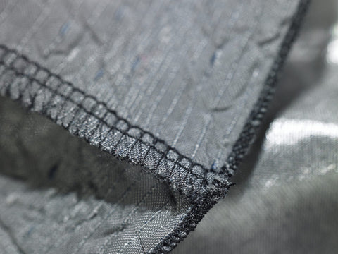 Close up of a serged seam