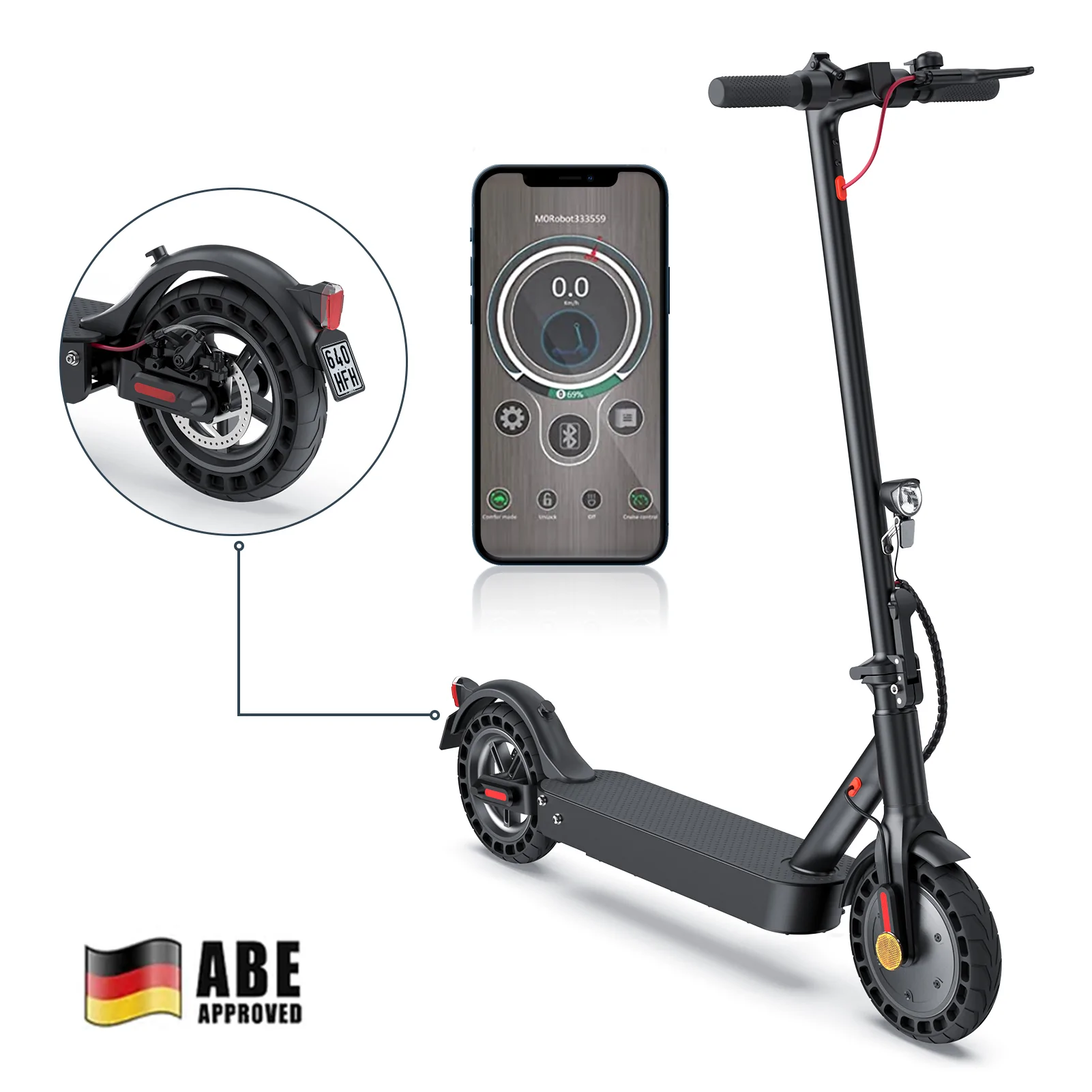 E9Max E-Scooter Mit Straßenzulassung 500W 24,8Meilen (ABE,eKFV) - iSinwheelDE product image