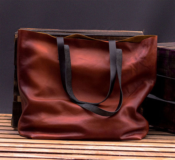 Brown Leather Travel Tote