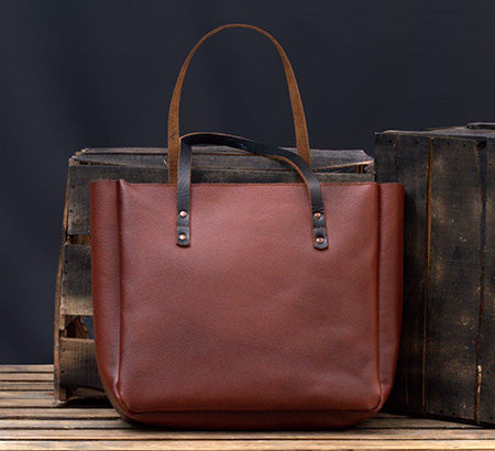 Leather Tote Bag With Zipper