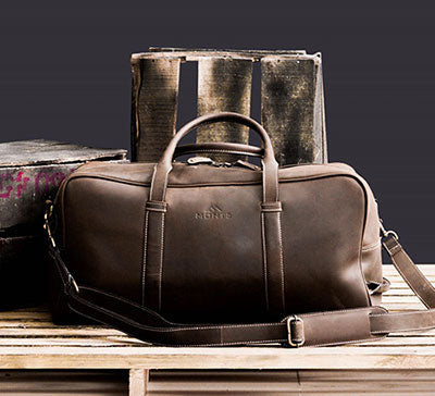 Men's Leather Carry On Luggage Bag For Men