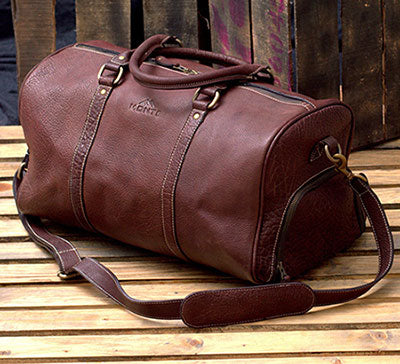 Men's Leather Weekender Duffel Bag