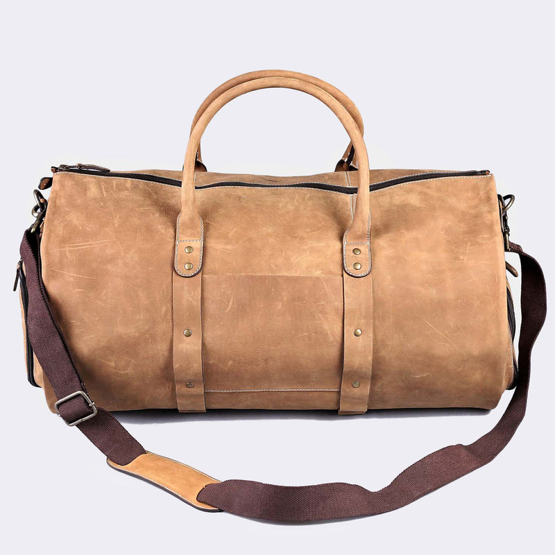 Leather Carry On Bag | Round Leather Duffle | MONT5
