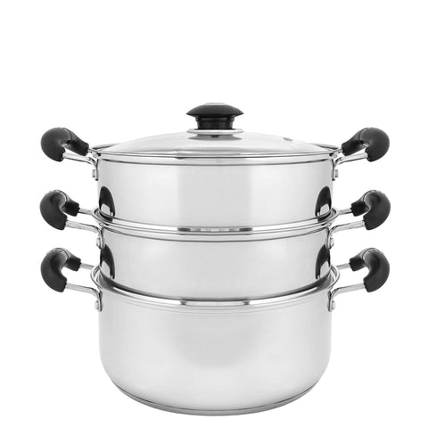 TewaX Stainless Steel Steamer for Cooking, 3-Tier Multipurpose