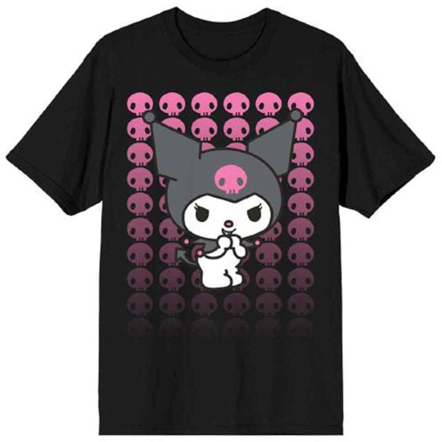 Roblox T-shirt // black kuromi sanrio shirt w/ purple bag straps