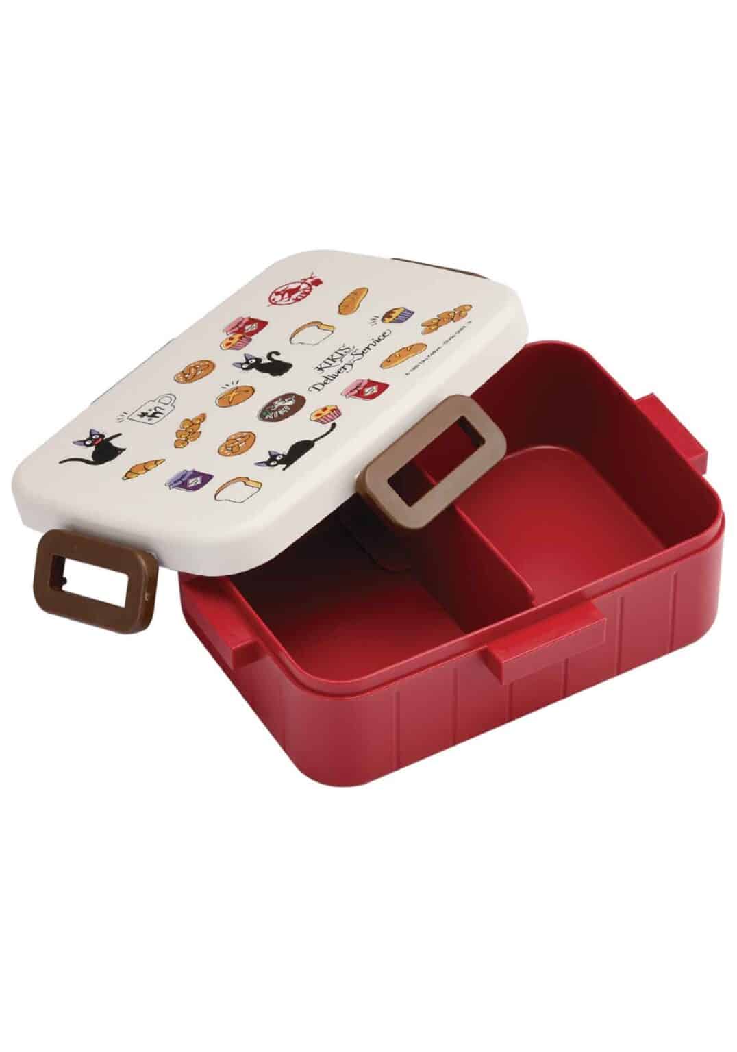 Spirited Away Dark Red 2-Layered Round Bento Lunch Box with Fork