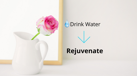 Rose in a white jug of water | Drink water, rejuvenate