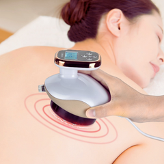 White Cupping Therapy Body Massager Gua Sha Applied on woman’s back