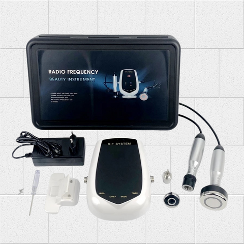 Radio Frequency Skin Tightening Machine, Accessories, Power Cord, Instructions and Black Packing Box